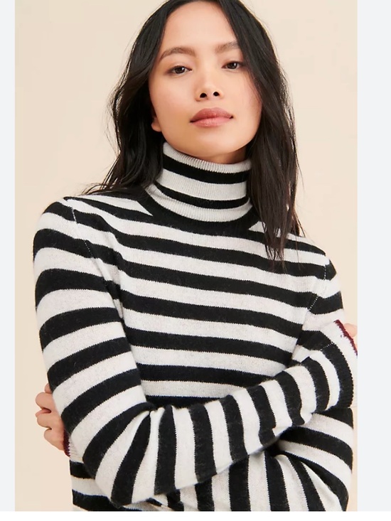 Jumper 1234 Sweaters - Jumper cashmere sweater black striped turtleneck size 2